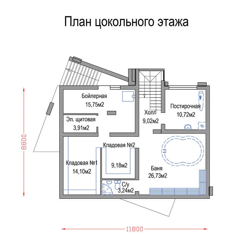 План -1 (цокольного) этажа