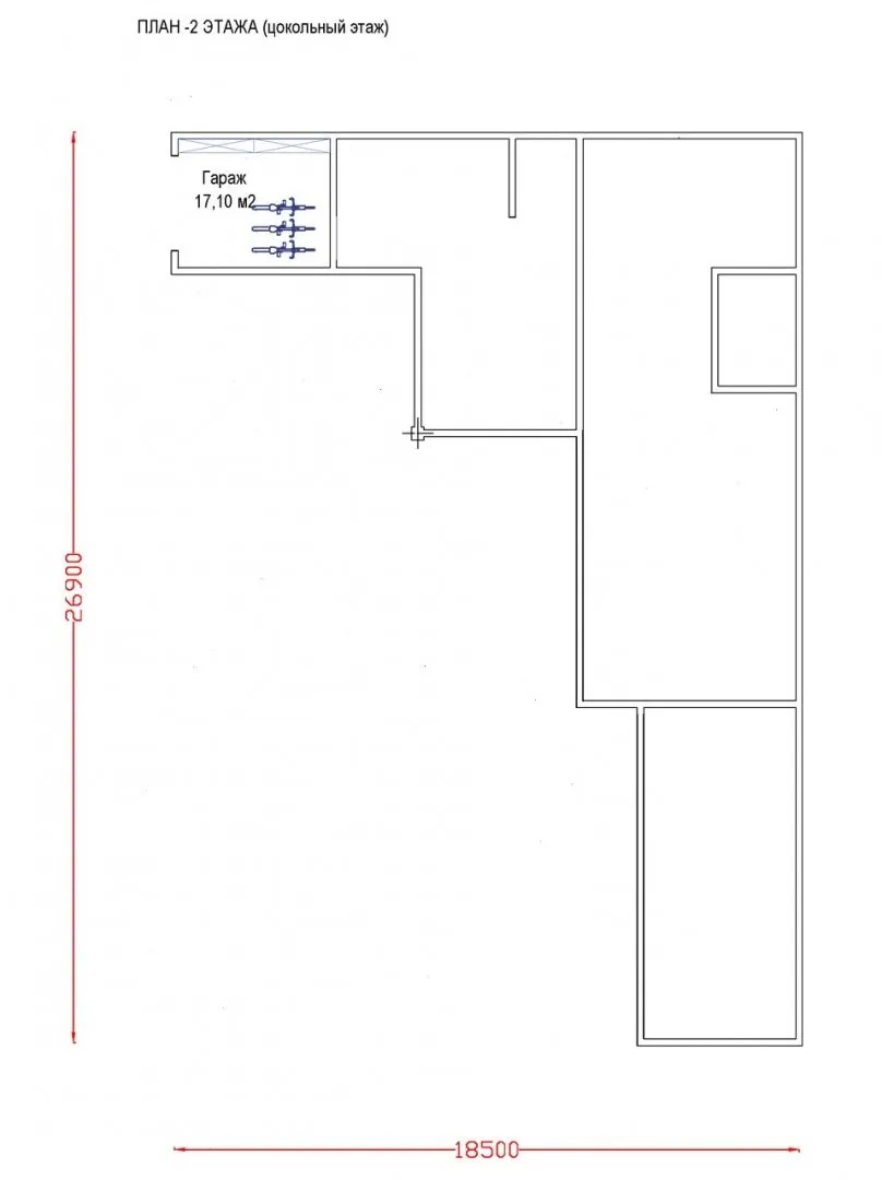 План -2 (цокольного) этажа